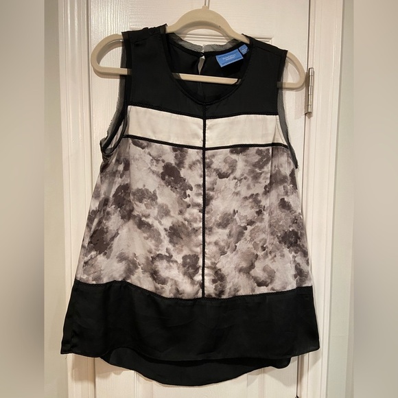 Simply Vera Wang Size L Black Gray Lightweight Watercolor Drop-Tail Hem Tank Top - Picture 1 of 11